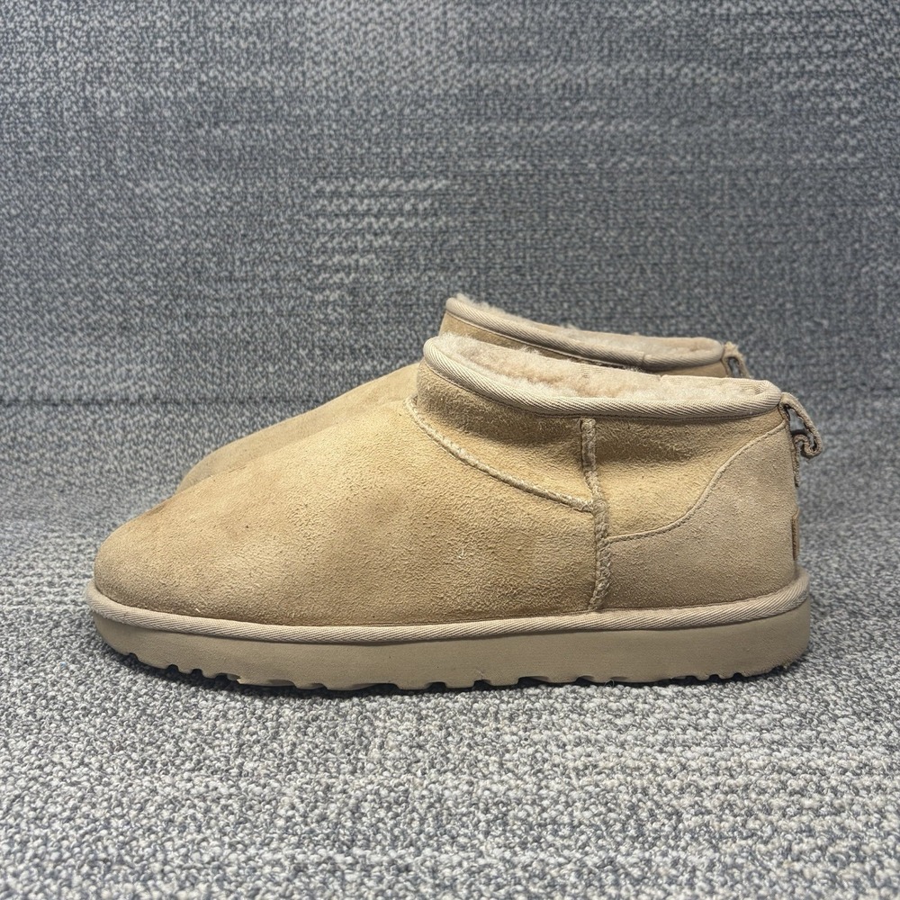 UGG Classic Ultra Mini Women's Approx 11 Sand Suede Sheepskin Ankle Boots